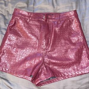 Missguided Croc Faux Leather Shorts